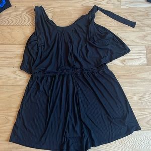 White Birch black one piece shorts jumpsuit romper so soft 3x